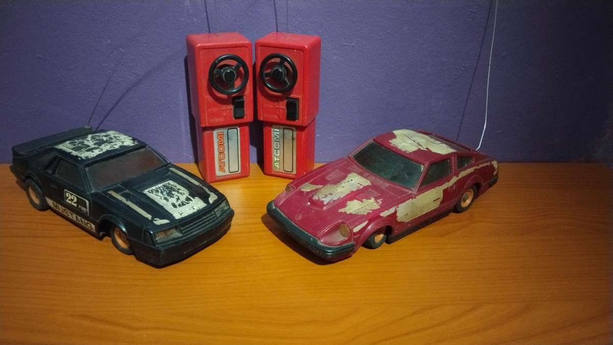 Vintage Checkers Ford Mustang And Datsun 280 ZX RC Cars