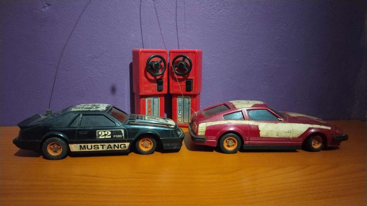Vintage Checkers Ford Mustang And Datsun 280 ZX RC Cars