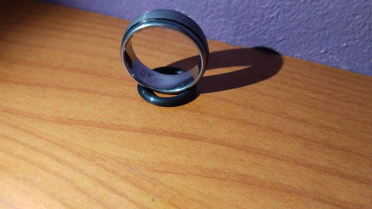 Tungsten Sk Jewel Mens Ring 10.5