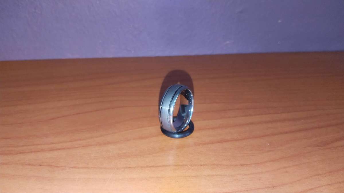 Tungsten Sk Jewel Mens Ring 10.5
