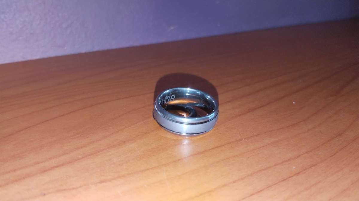 Tungsten Sk Jewel Mens Ring 10.5