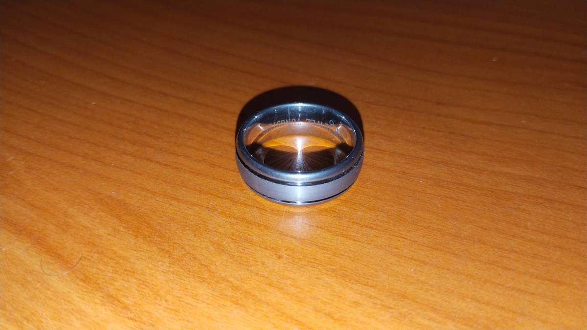 Tungsten Sk Jewel Mens Ring 10.5