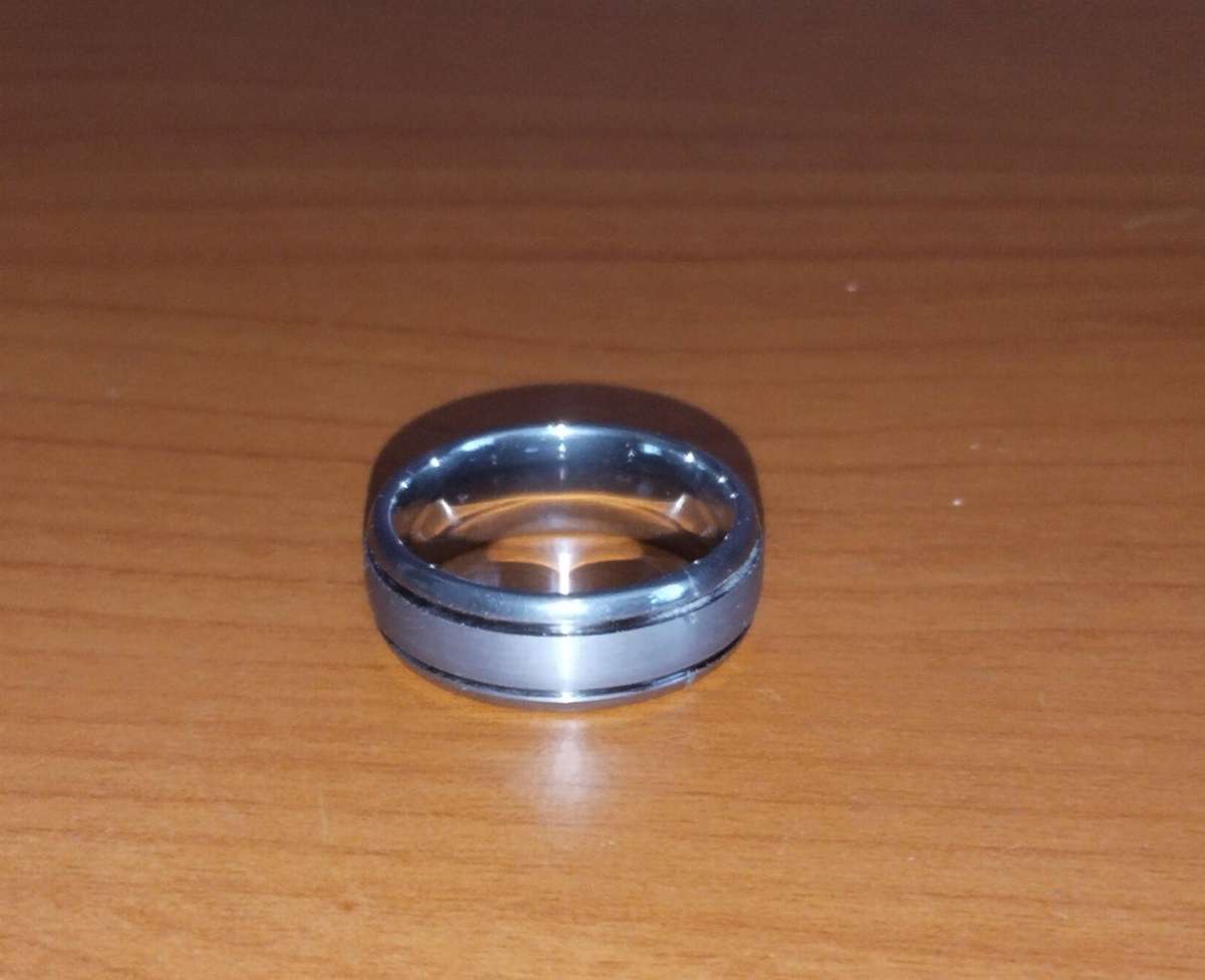 Tungsten Sk Jewel Mens Ring 10.5