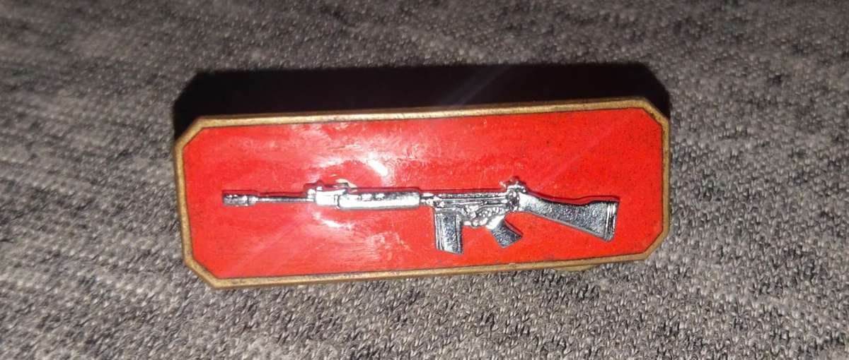 SADF Marksman 2nd Class (Silver) Proficiency badge. Skiet balkie.