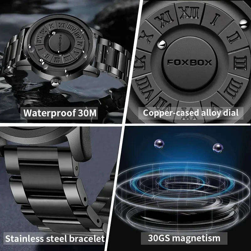 Foxbox Magnetic Ball Suspension Watch *Very Unique*