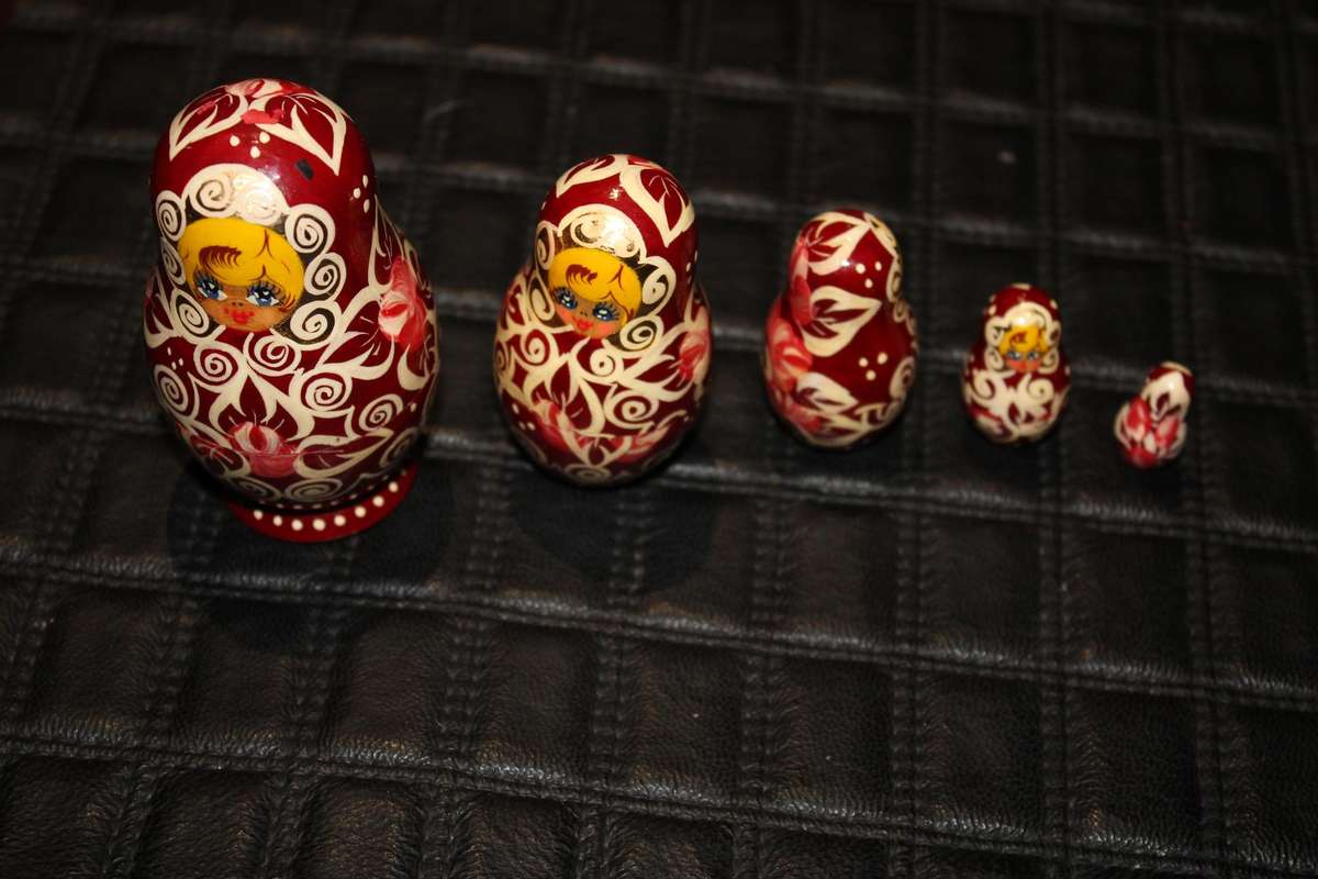 VINTAGE HANDPAINTED RUSSIAN NESTING DOLLS SIGNED CEPRNEB
