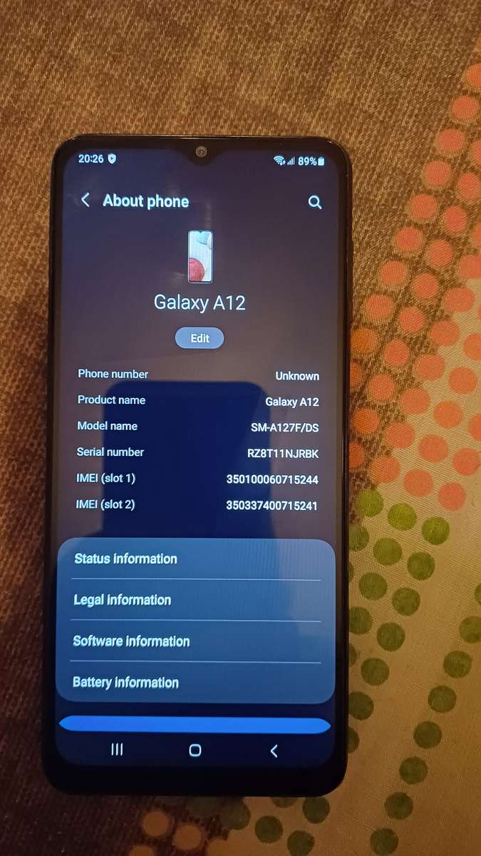 Samsung A12 Cellphone For Sale