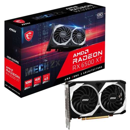 MSI RX 6500 XT Mech OC 4GB GDDR6 Garaphic Card RADEON RX 6500 XT MECH 2X
