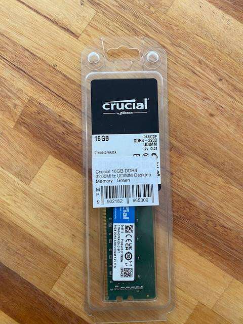 Crucial 16GB 3200MHz DDR4 Desktop Memory