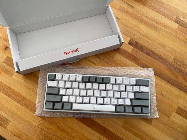 Redragon K617 FIZZ 60% Wired RGB Gaming Keyboard  White/Grey