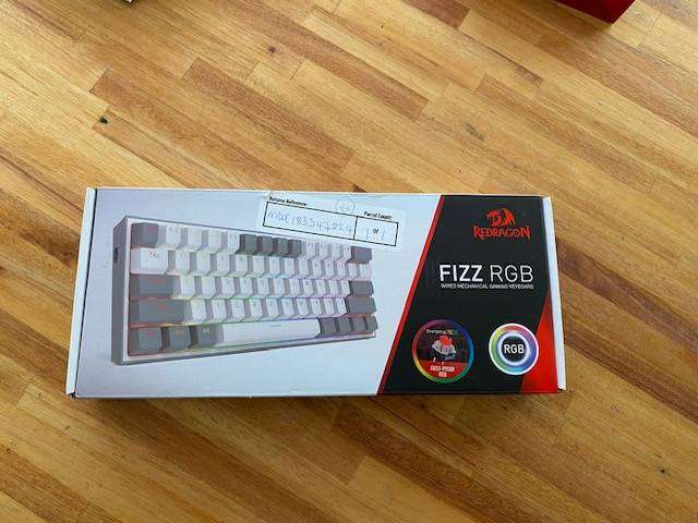 Redragon K617 FIZZ 60% Wired RGB Gaming Keyboard  White/Grey