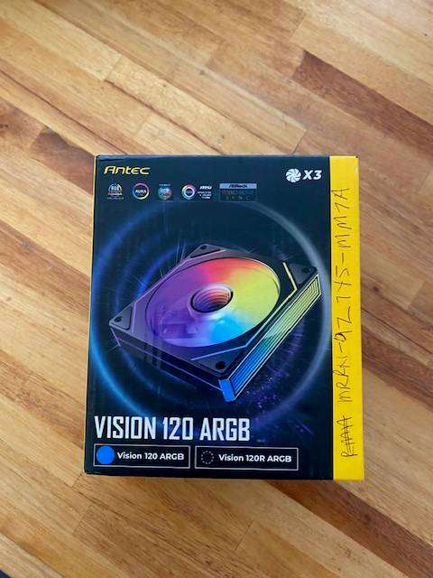 Antec VISION PWM 120mm ARGB Infinity Mirror Case Fan 3 Pack Black