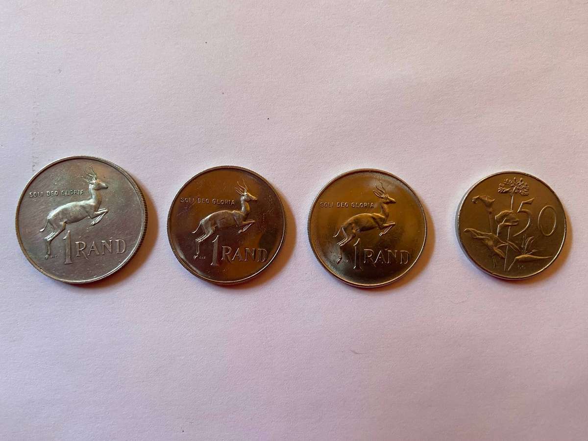 3 x R1 Coins, 1 x 50c South African Coins, Rare Coins Auction, Lot 2 Of 7