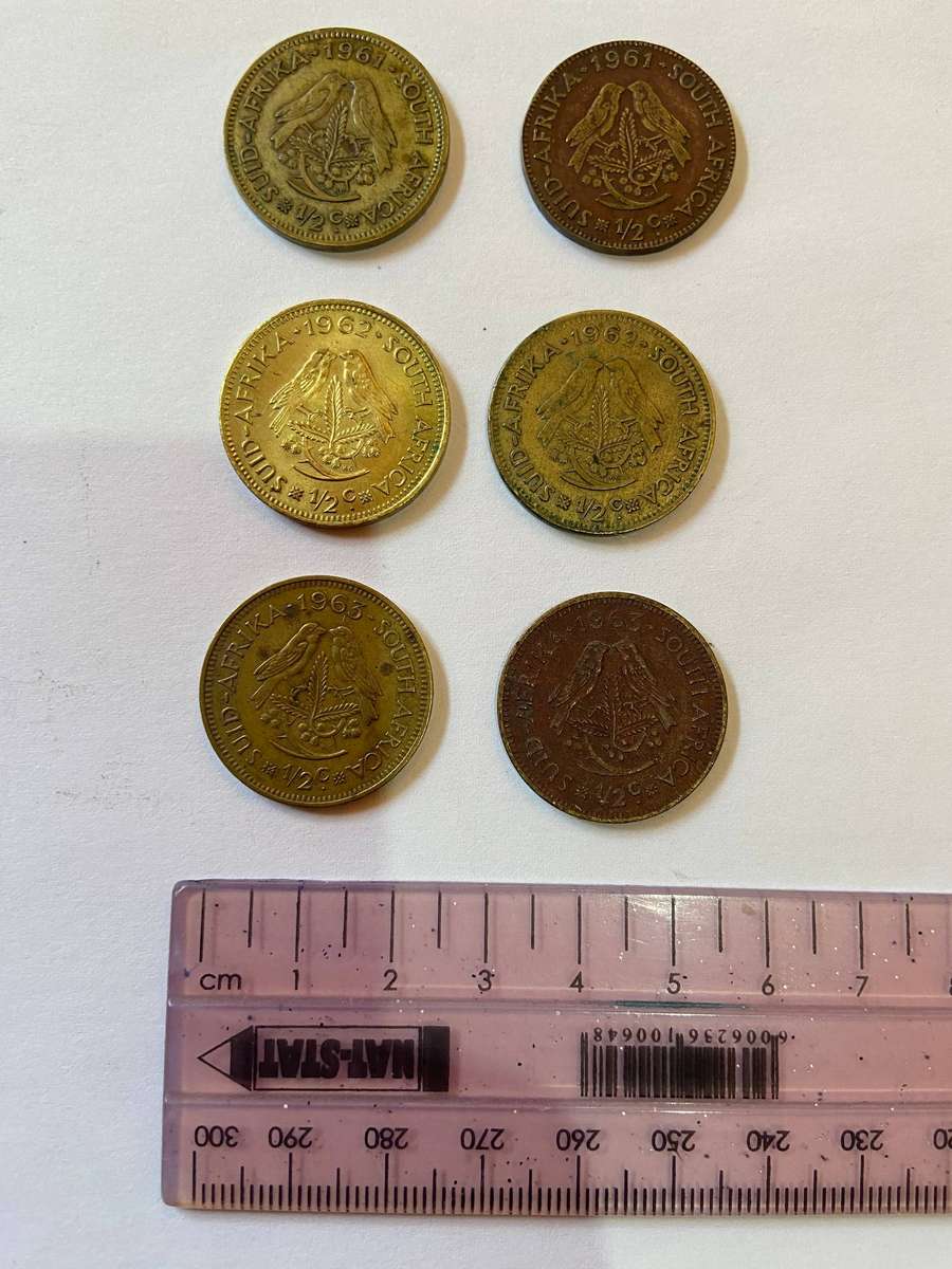 6 x Half Cents, South African Coins, Rare Coins Auction, Lot 3 Of 7