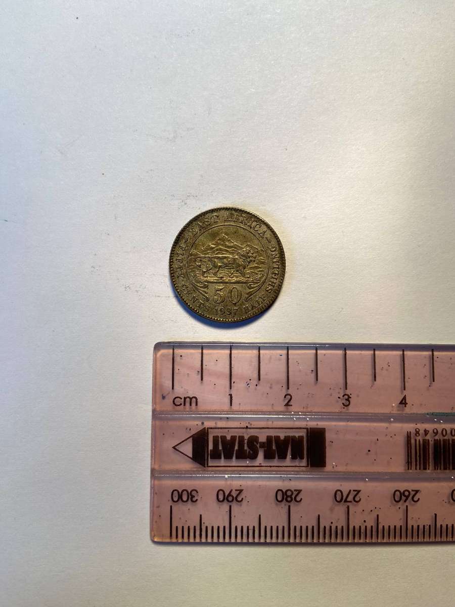 1937 Half Shilling / Fifty Cents East Africa Coin, Rare Coins Auction, Lot 6 Of 7