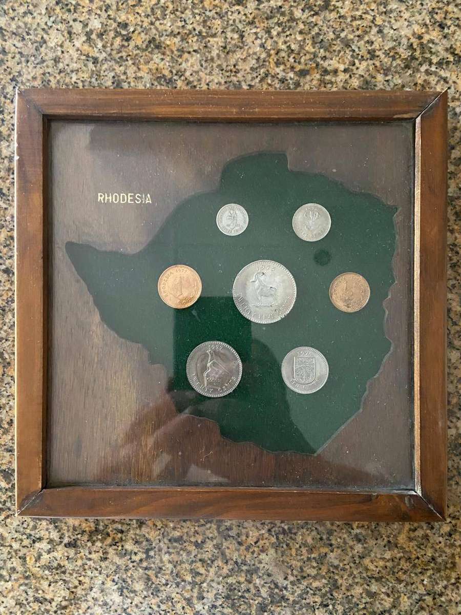 Rhodesia Coin Set In Wooden Frame (Rare), Rare Coins And Notes Auction, Lot 1 Of 20