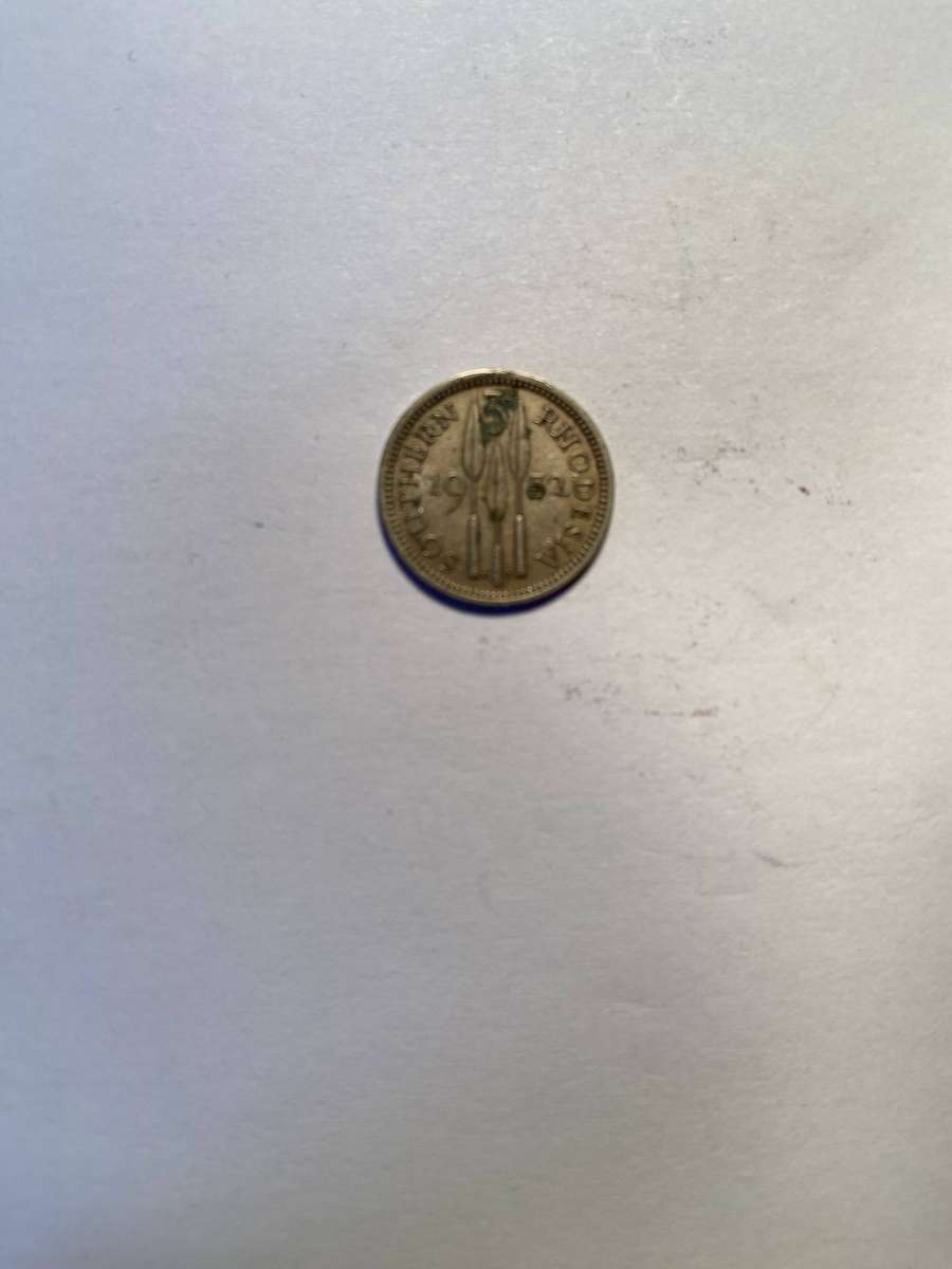 1952 3 Pence Southern Rhodesia Coin, Rare Coins Auction, Lot 7 Of 7