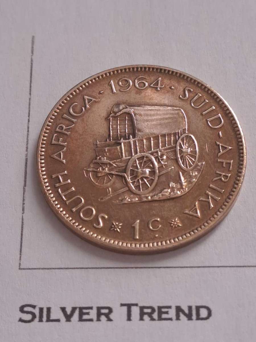 1964 South African 1 cent coin (This coin has been buffed)