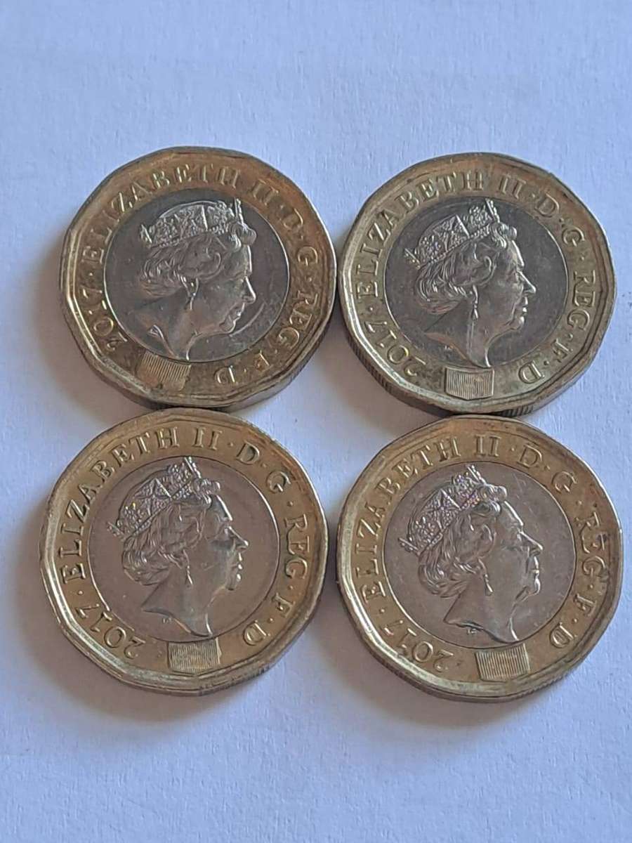 4 x United Kingdom 1 Pound 2017 Coins Circulated