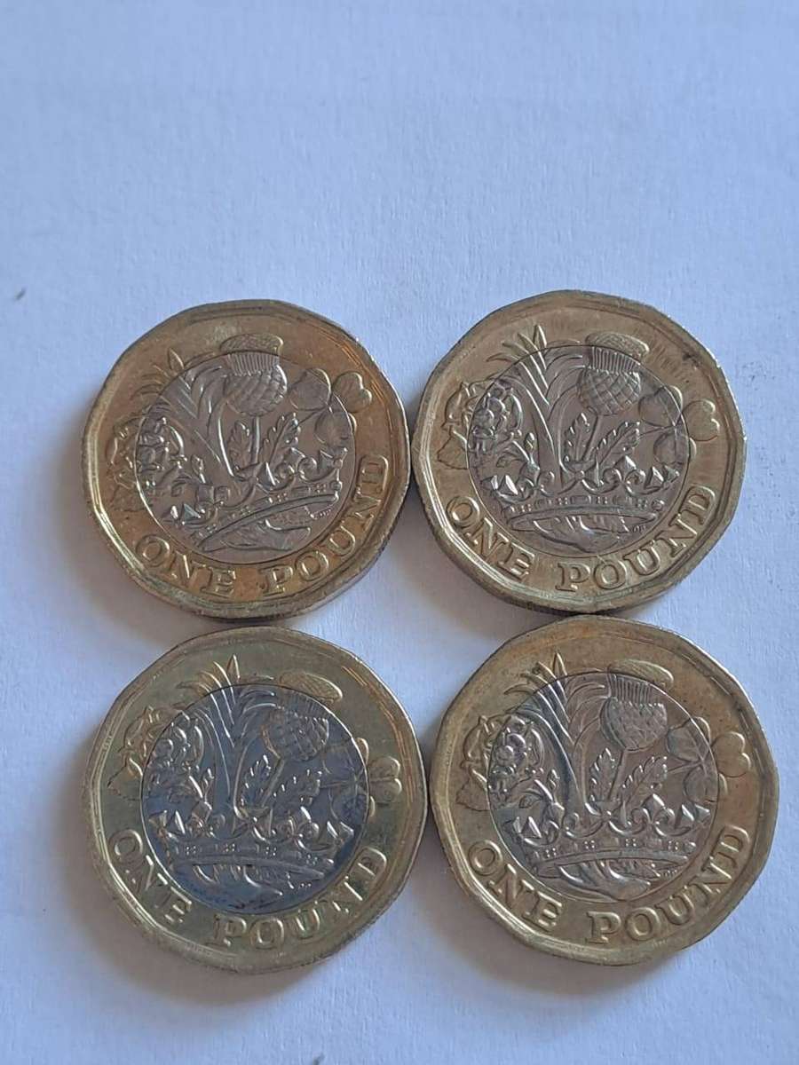 4 x United Kingdom 1 Pound 2017 Coins Circulated