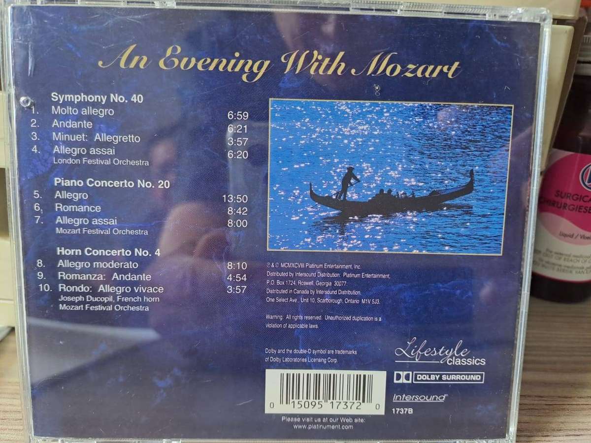 Lifestyle Classics Mozart 4 CD Set - An Evening with Mozart - Classical Music Collection