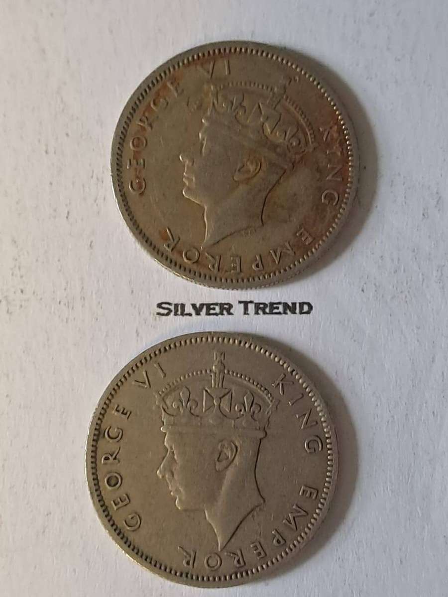 2 Southern Rhodesia 1 Shilling 1947 Coins  both are  Circulated