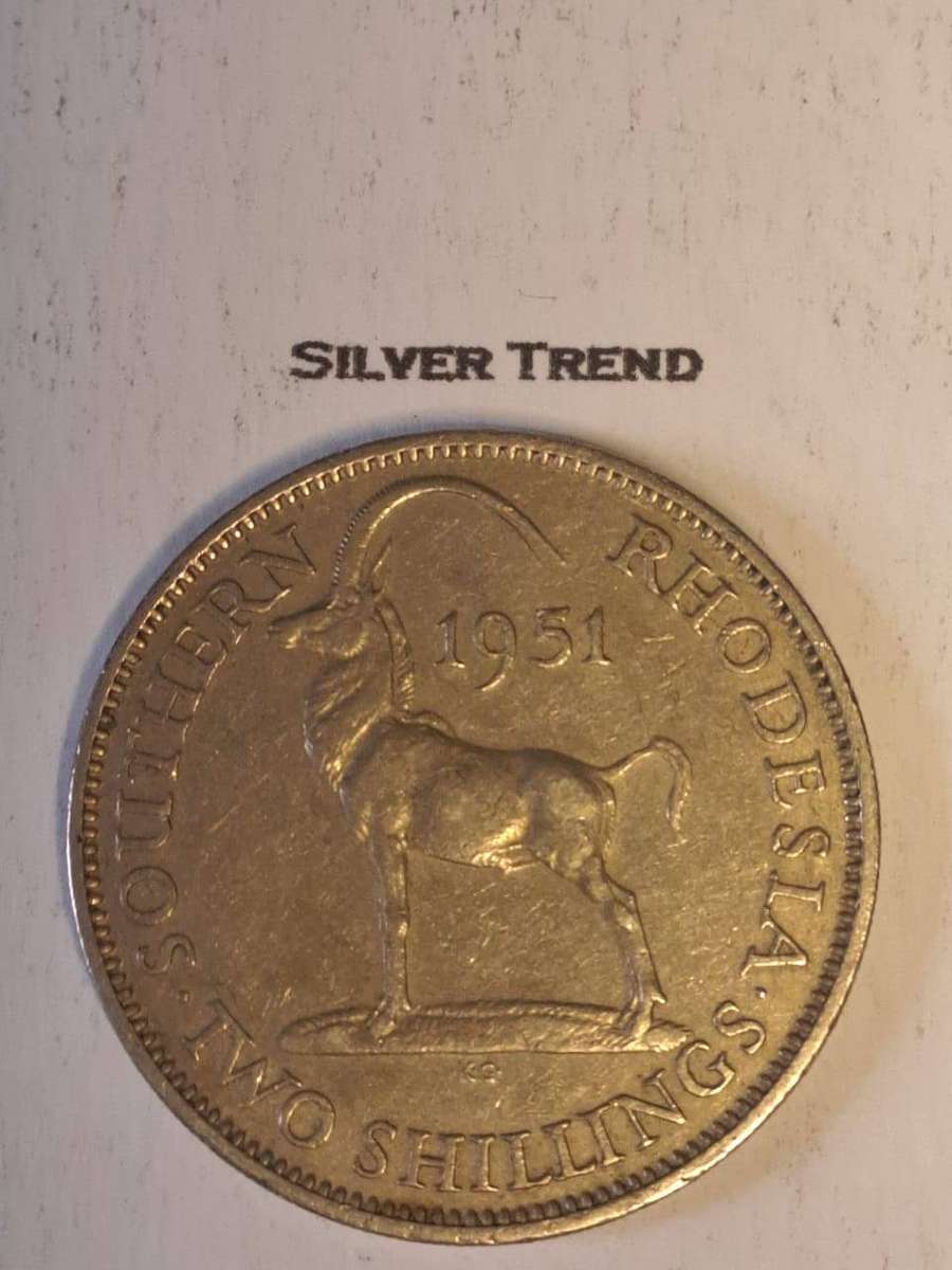 1951 Southern Rhodesia 1 Shilling Coin has been Circulated