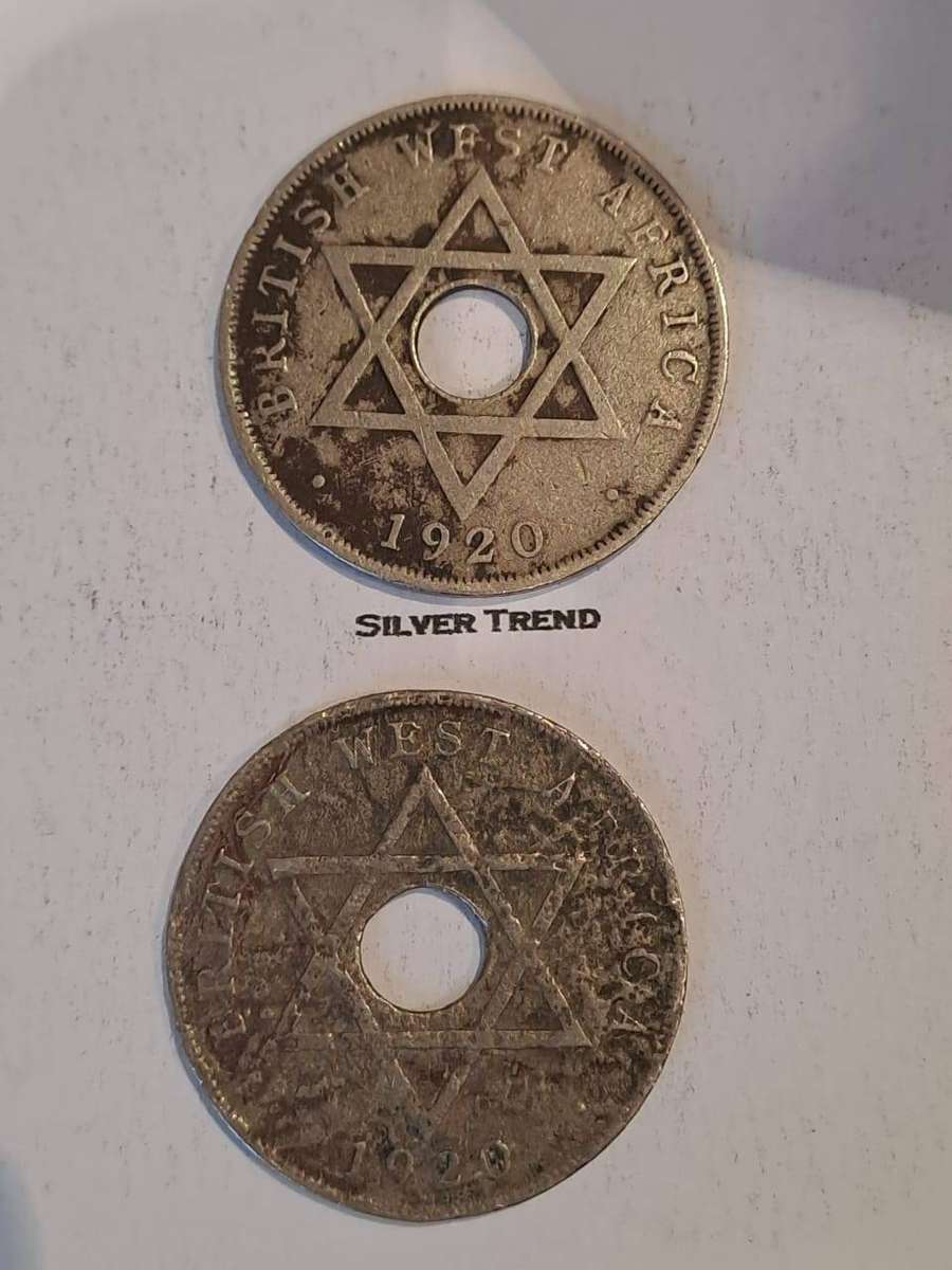 2x BRITISH o WEST AFRICA 1 PENNY 1920