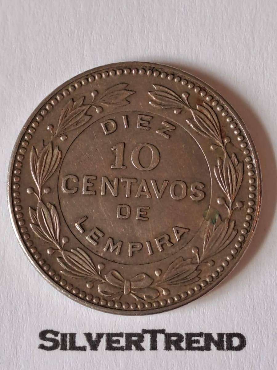 1954 Honduras  10 Centavos coin