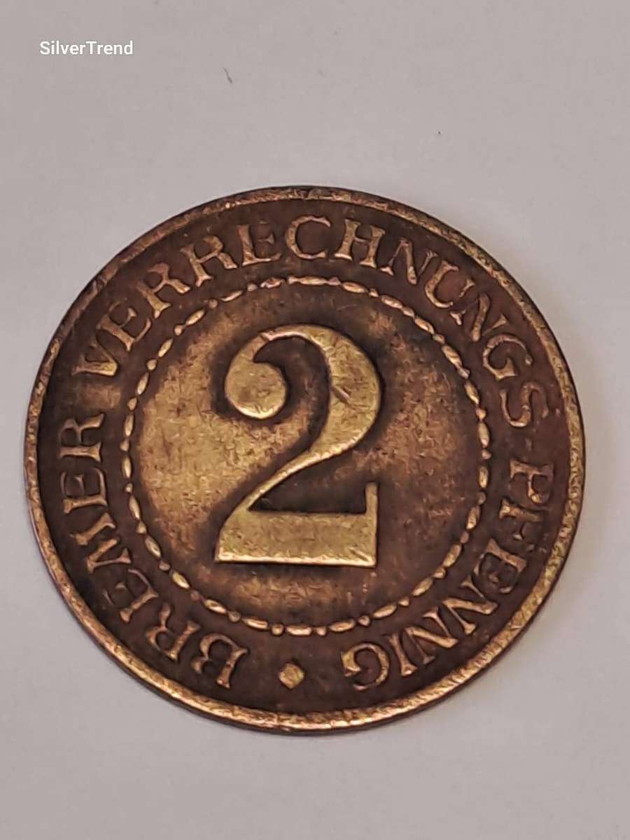 1918-1922 German Empire Notgeld Bremen 2 Pfennig RARE