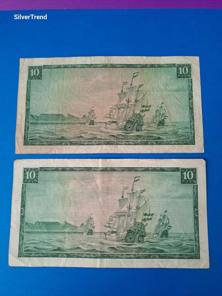 2 x 10 Rand Banknotes  T.W. de Jongh