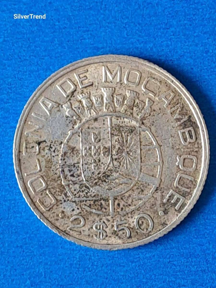 Mozambique 2.50 Escudos 1950  Circulated Silver (.720)
