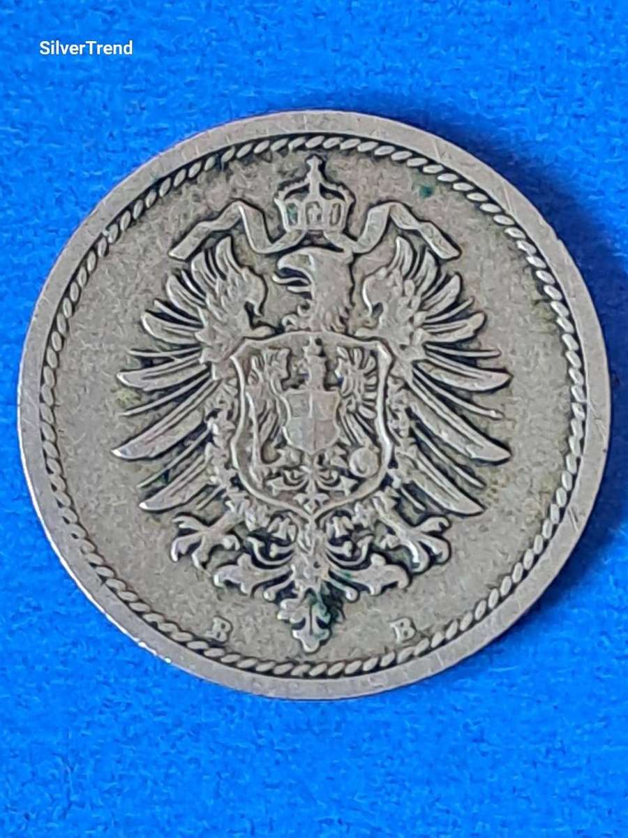 1876 GERMANY 5 Pfennig B Hanover mintmark XF