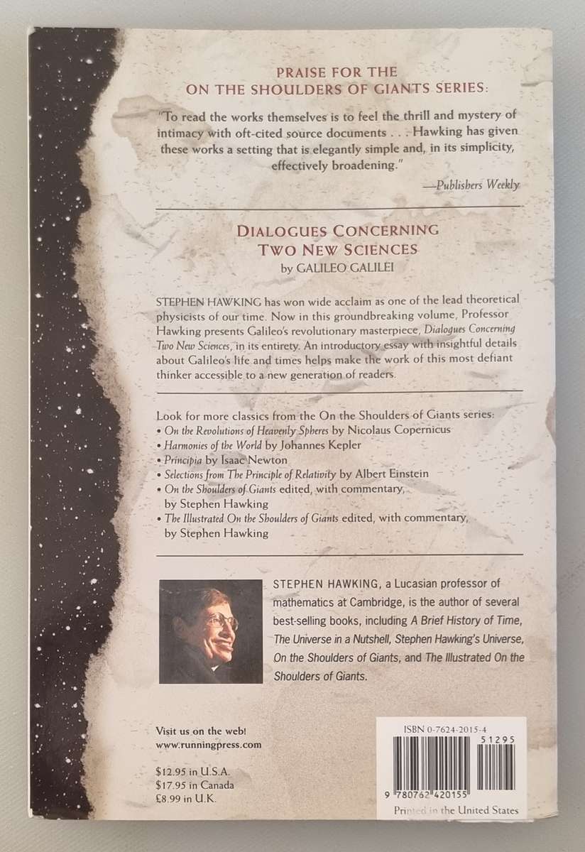 Dialogues Concerning Two New Sciences  by Galileo Galilei edited Stephen Hawking 2002