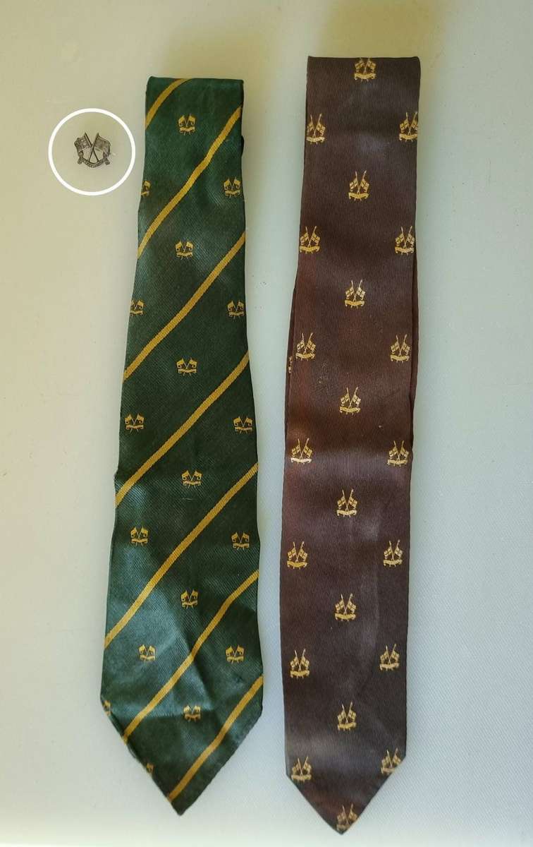 Vintage SA Army Light Horse Ties & Lapel Pin Badge [Pin Intact