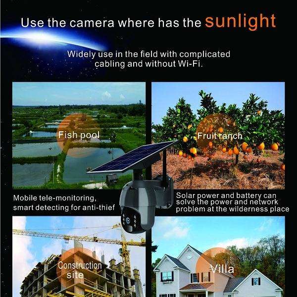 SE-S12-4G Solar Powered Outdoor Surveillance PTZ Camera Ubox App