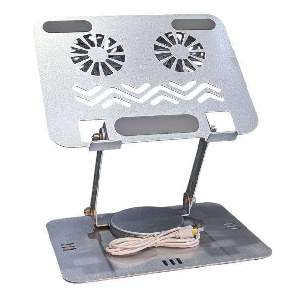 Adjustable 360 Laptop Cooling Stand With Dual Fans