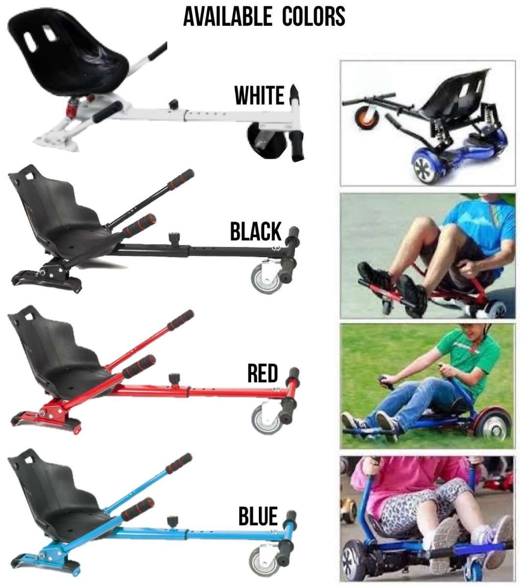 Universal Hoverboard Kart for 6.5 - 8.5 - 10.5 Inches.