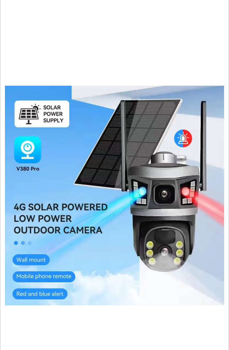 Intelligent Solar Powered PTZ Camera 4G Dual-Lens Zoom Outdoor Security