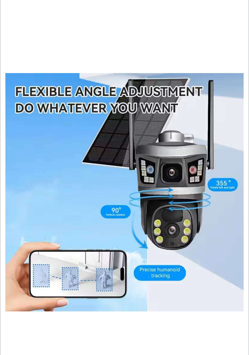 Intelligent Solar Powered PTZ Camera 4G Dual-Lens Zoom Outdoor Security