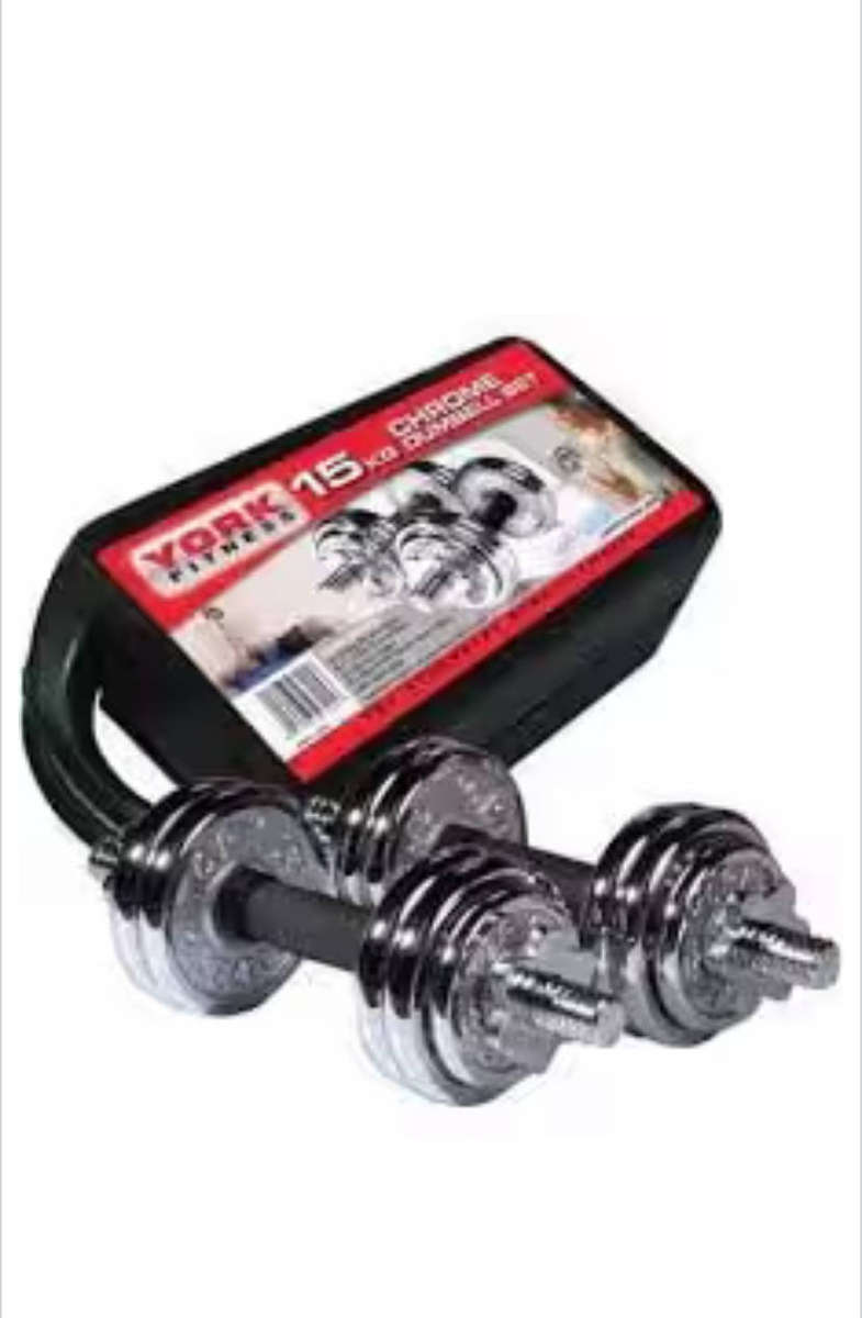 15kg Chrome Plated Dumbbell Set With Bars And Collar