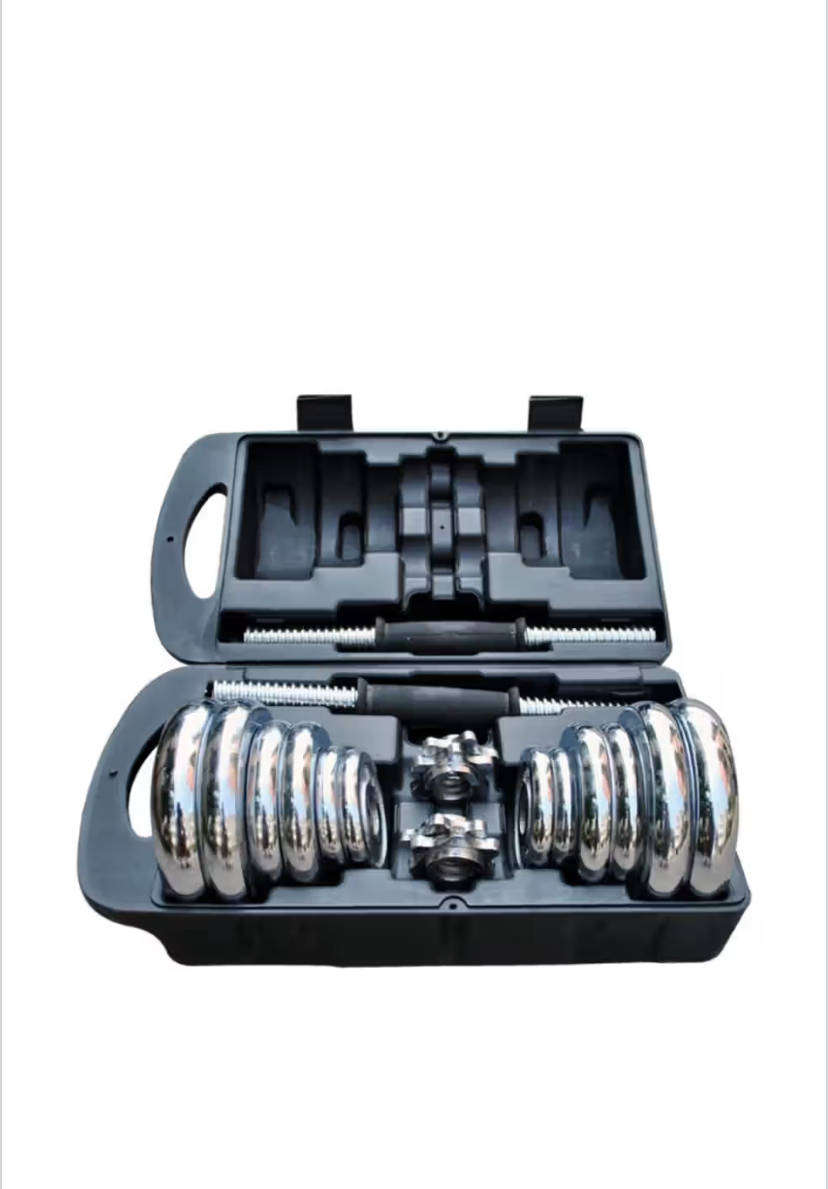 15kg Chrome Plated Dumbbell Set With Bars And Collar
