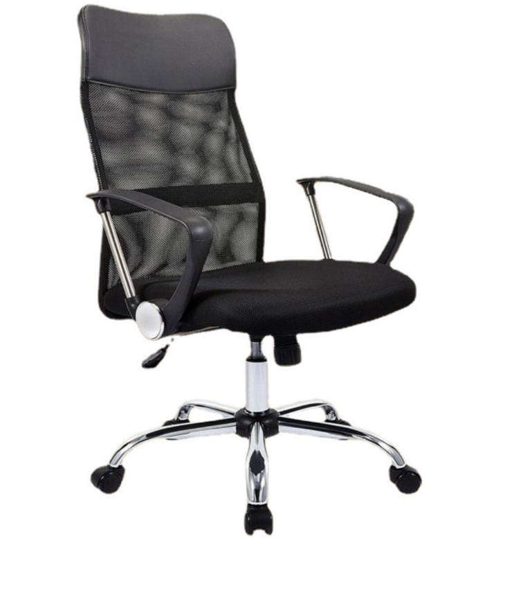 IC3 Mesh High Back Office Chair with Vegan Leather Accents - Black