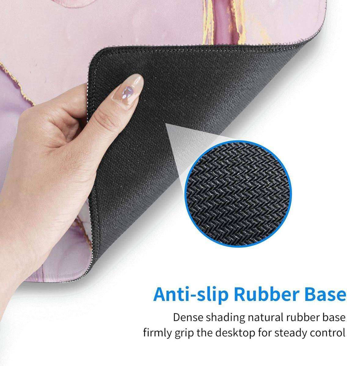 Upgraded Large Size Anti-Slip Pink Marble Gaming Mouse Pad Office Desk