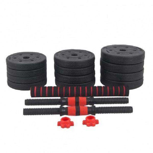 30 KG Plastic Cement Mixture Adjustable Dumbbell with Barbell