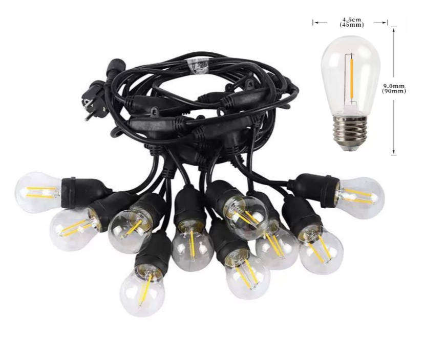 String Light Waterproof LED Tungsten S14 Bulb 5M-10LEDs