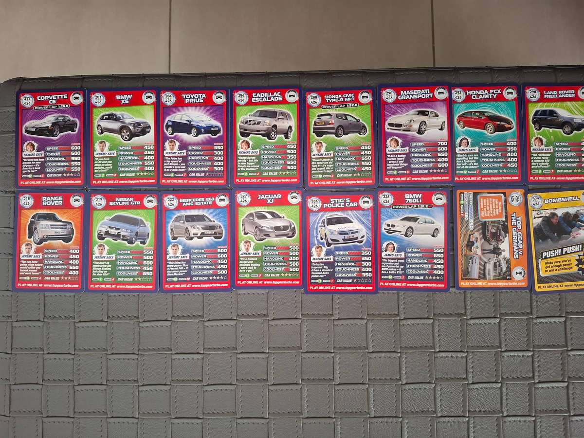 Top Gear Trading Cards with Stig helmet