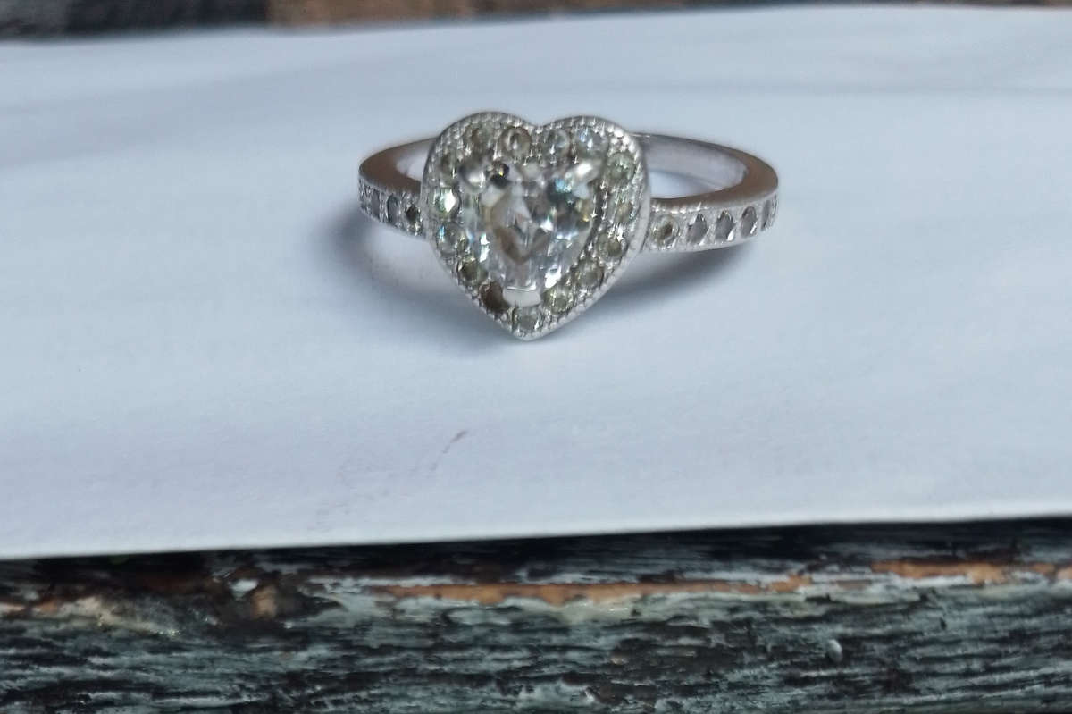 Sterling silver heart shaped ring
