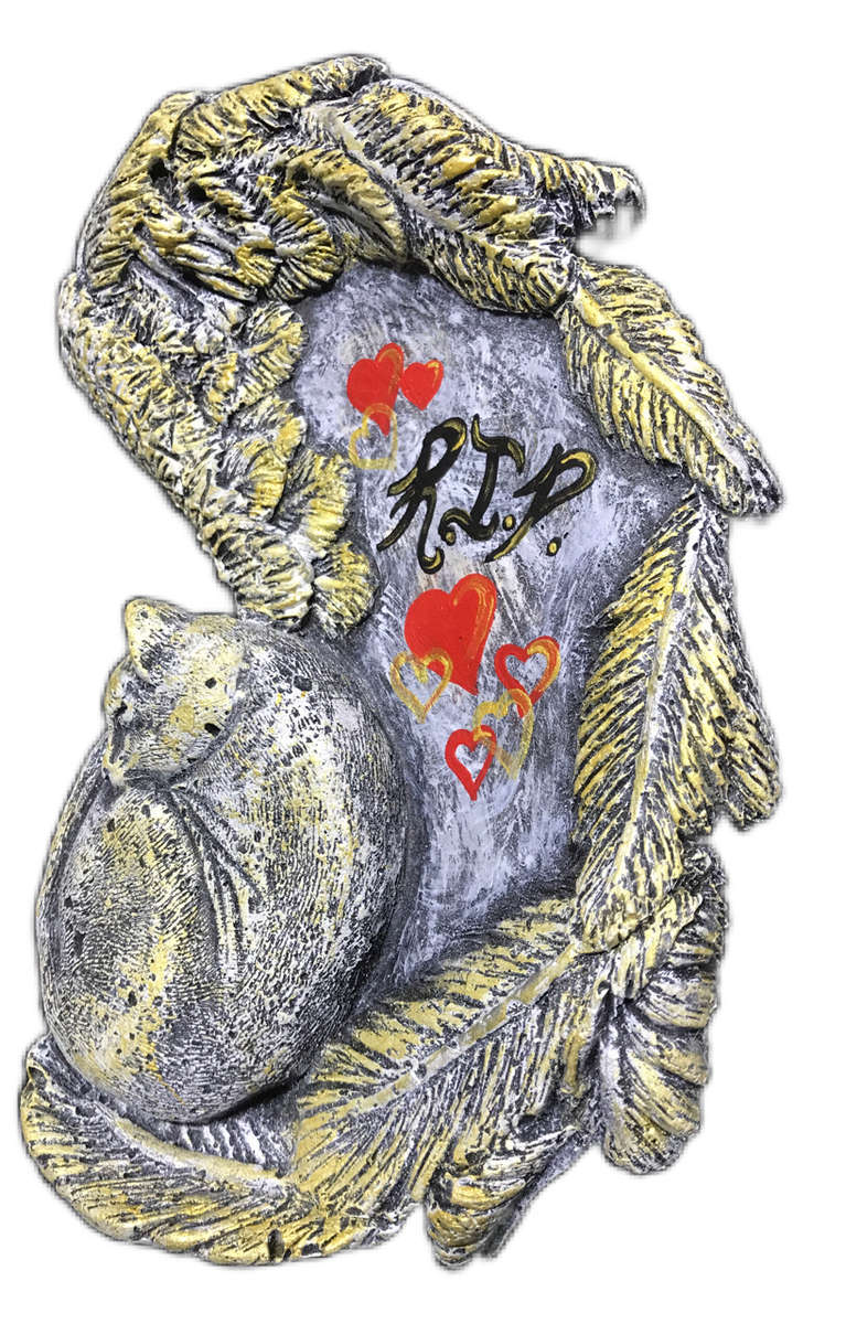 Angel Wing Cat Memorial Stone