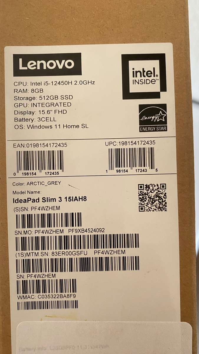 Lenovo IdeaPad Slim 3 15IAH8